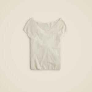 J Crew Cashmere-silk blend wide V-neck sweater T-shirt Size - S